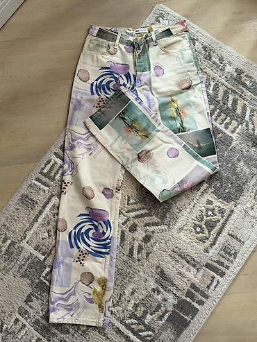cins: ZARA printed jins şalvar 38 ölçü - Model: düz kəsim - Material: qalın — 1
