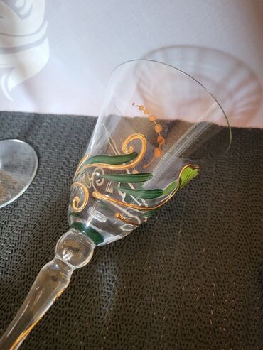 Čaše: Case za vino,rucno oslikane,kristalno staklo iz 80ih.god. Case rucno — 9