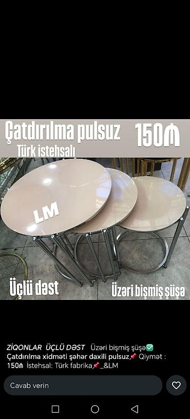 masa jurnal: Yumru masa, Açılmayan, Təkərsiz, Şüşə, Türkiyə, Zəmanətsiz, Pulsuz quraşdırılma — 2