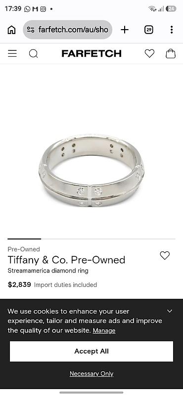 часы на палец: Кольцо Tiffany & Co. Atlas с 20тью бриллиантами 17 размер, торг — 8