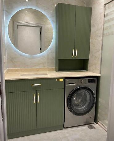 masha: Hamam üçün funksional mebel dəsti - Rəng: zeytun-yaşıl, vertikal — 1