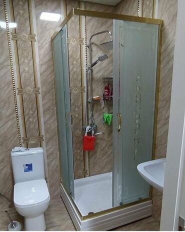 Duş kabinaları, arakəsmələr: Yeni Üstü açıq kabina, Künc üçün, Pulsuz çatdırılma — 10