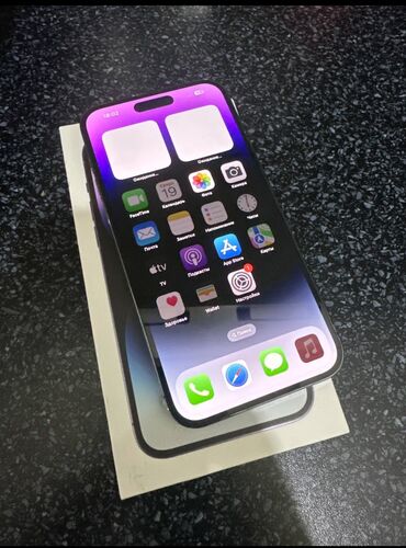 Apple iPhone: IPhone 14 Pro, 256 GB, Deep Purple, Simsiz şarj, Face ID