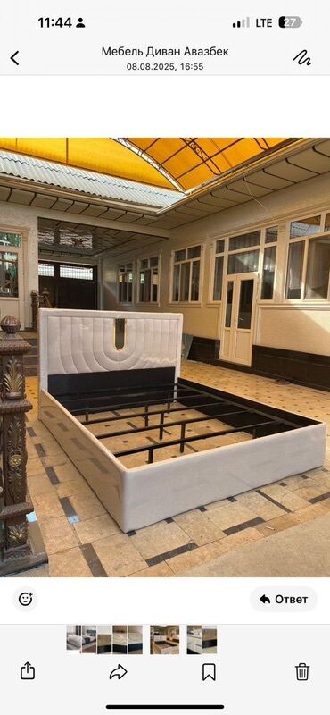 Спальные гарнитуры: Спальный гарнитур, Двуспальная кровать, Металл, цвет - Белый — 3