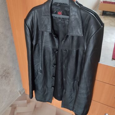 кожанный пиджак мужской: Куртка M (EU 38), цвет - Черный