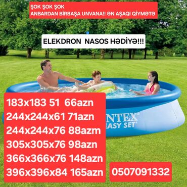 Maskalar, eynəklər: Yeni Şişmə Hovuz Intex, 8.1 - 9 m, 3501 - 4000 l