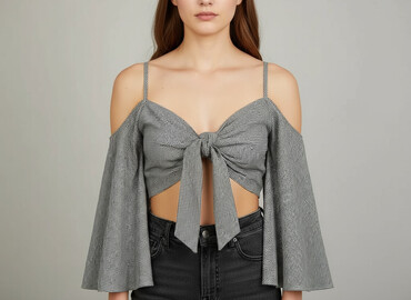 krótkie spodenki do grubych rajstop: PrettyLittleThing, Top damski, rozmiar S