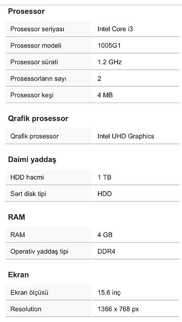 HP: HP noutbuk – 15.6" ekran, tam ölçülü klaviatura (rus/ingilis layout) — 6