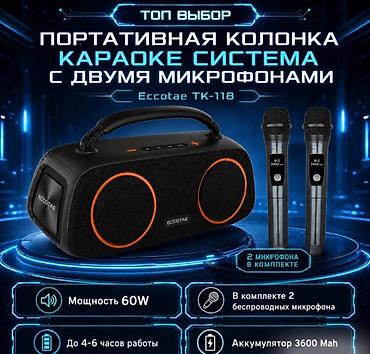 dji mic 1: Портативная колонка караоке система с двумя микрофонами Eccotae TK-118 — 1