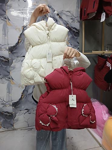 ажур: Детские утеплённые жилеты с капюшоном - Модели без рукавов, на молнии — 1