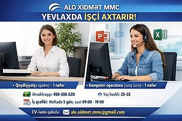 gündelik ev temizlik işi: Yevlaxda işçi axtarırıq 📢 Alo Xidmət MMC olaraq Yevlax şəhərində işçi — 1