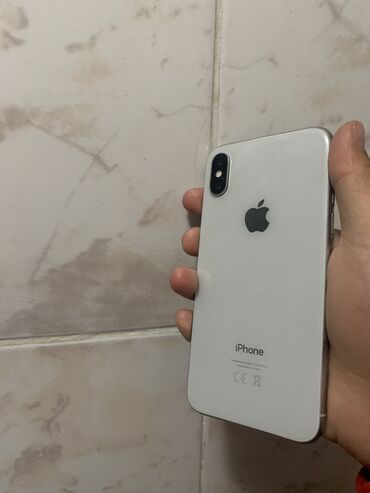 телефон е39: IPhone X, Колдонулган, 256 ГБ, Ак, Коргоочу айнек, Кабель, 76 %