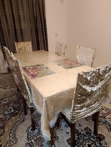 stul ucun cexollar: Qonaq otağı üçün, Yeni, Açılmayan, Dördbucaq masa, 6 stul — 1