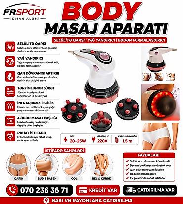Masajor, Selülit əleyhinə masajor, Bədən üçün, Yeni, Ödənişli çatdırılma, Rayonlara çatdırılma