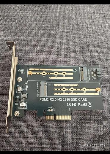 noutbuklar yeni: PDM2‑R2.0 M.2 2280 SSD PCIe adapter kartı Xüsusiyyətlər: - PCIe x4 — 1