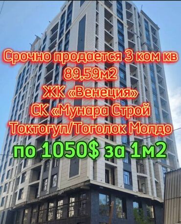 Продажа квартир: 3 комнаты, 89 м², Элитка, 12 этаж, ПСО (под самоотделку)