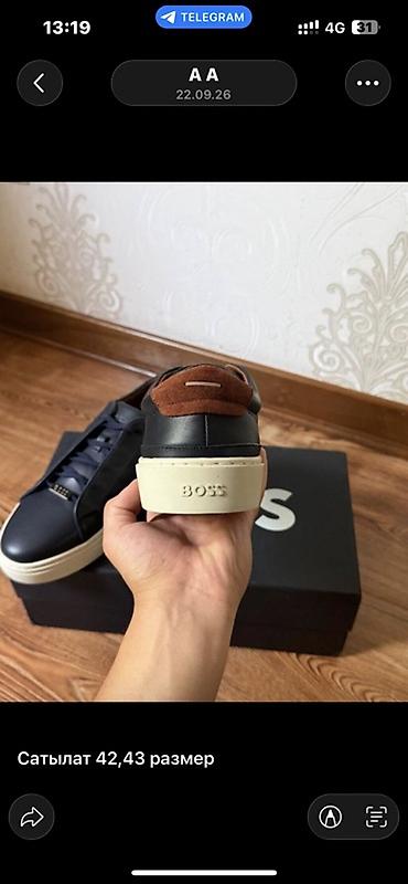 ботинки кожаные: 100% Оригинал Кроссовки BOSS, мужские. - Размеры: 42 и 43 (указано — 1
