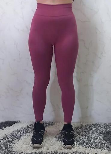 Helanke, biciklistički šortsevi: Ženske sportske helanke – visoki struk, bešavne - Boja: ciklama/roze — 2