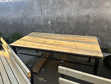 bağ evi: Yeni, Dördbucaq masa, Açılmayan, Stullar ilə, Metal — 3