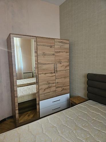 İşlənmiş, 3 qapılı, Güzgülü, Qəhvəyi, Taxta, Açılan, Düz dolab