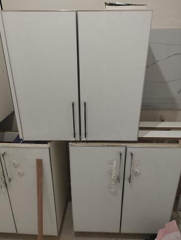 qab iskafi: Ağ rəngli mətbəx dolabları dəsti - Material: laminat/MDFlam korpus — 1
