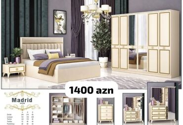 Yataq otağı dəstləri: İkinəfərlik çarpayı, Termo, Dolab, 2 tumba, Azərbaycan, Yeni — 4