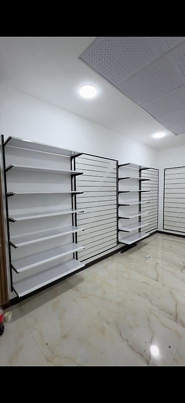 Mağaza üçün vitrin və rəf sistemi - Divara quraşdırılan slatwall