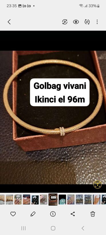 Bilərziklər: Bilərzik, Sarı qızıl, 585 Əyar, 55 g, Ünvandan götürmə, Ödənişli çatdırılma