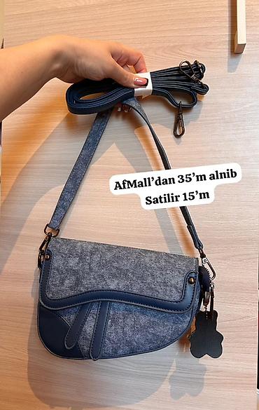 Çantalar: Qadın çantası – tünd mavi/boz rəng. ENDIRIMMM. unvan yeni yasamal — 1