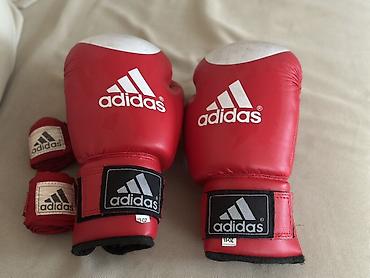 İdman və istirahət: Adidas boks dəsti – əlcək və bintlər - Brend: Adidas - Rəng: qırmızı — 1