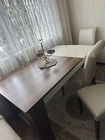 metbex stolu: Yemək otağı üçün masa və 6ədəd stul dəsti. Masa: - Forma: düzbucaqlı — 3