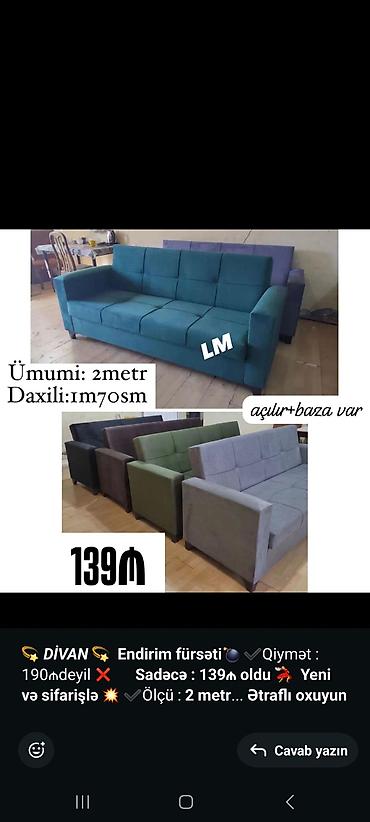 kohnə divan aliram: Divan, Qonaq otağı üçün, Bazalı, Açılan, Kitab — 2