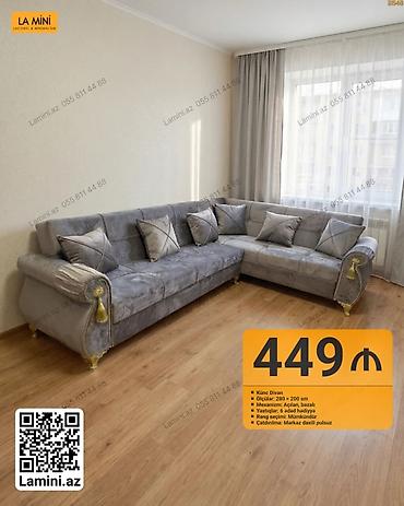 Künc divan – La Mini - Ölçü: 280 × 200 sm - Mexanizm: Açılan, bazalı