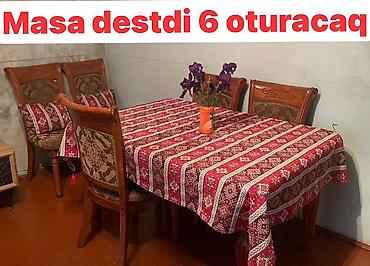 Masa dəsti – 6 oturacaq - Klasik üslubda yemək masası və 6 ədəd stul lalafo.az -da Masa dəsti – 6 oturacaq - Klasik üslubda yemək masası və 6 ədəd stul