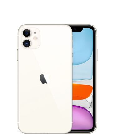 Мобильные телефоны и аксессуары: IPhone 11, Б/у, 128 ГБ, Белый, Защитное стекло, Чехол, 75 %