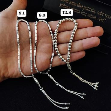 papaq milli: Gümüş təsbeh kolleksiyası Qram- 9.5 AzN - Material: 925 ayar gümüş — 6