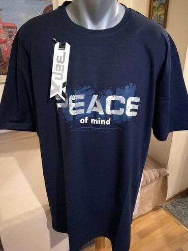 muske majice sa ruskom kragnom: Short sleeves T-shirt, 3XL (EU 58), 4XL (EU 60), 5XL (EU 62), color - Blue, Cotton