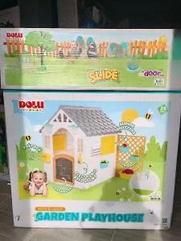 vodene igracke za decu: Dolu Garden Playhouse + Dolu Slide – set za igru za decu 24m+ - Vrtna — 2