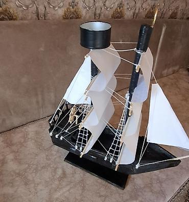 Искусство и коллекционирование: Masa üstü dekorativ yelkənli gəmi maketi - Material: Korpus – qara — 3