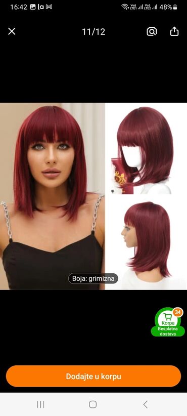 Perike i klipse: Kratka bob perika sa šiškama, dizajnirana da pruži prirodan izgled i — 2