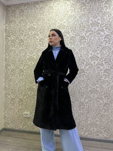 Пальто: Пальто альпака женское 46 размера демисезонное длинное Классика