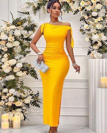 leprsave duge haljine: S (EU 36), color - Yellow, Cocktail, With the straps