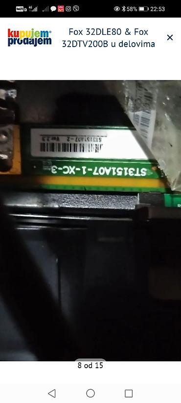 Aksesoari za TV i video: Fox 32DLE80 i Fox 32DTV200B – delovi za TV Dostupne komponente: - — 9