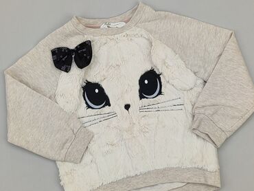 sweterek z wiązaniem: Sweatshirt, H&M, 3-4 years, 98-104 cm, condition - Good