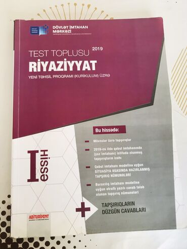 1ci hisse az dili cavablari: Salam.Riyaziyyat test toplusudur 1ci hissə