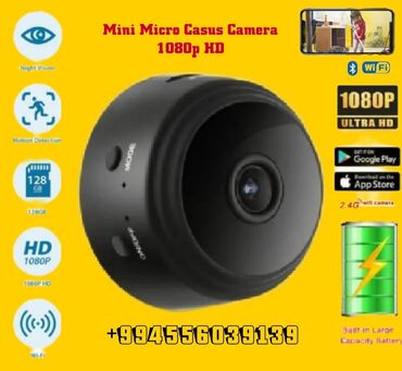 videomüşahidə: Mini micro IP Kamera 1080p FHD Ultra HD Mini Casus Kamera Gecə