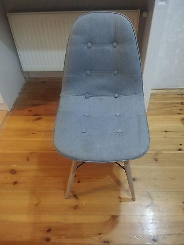 kuxna masaları: Müasir dizaynlı yemək otağı/ofis stulu - Rəng: Boz - Material: Parça — 2