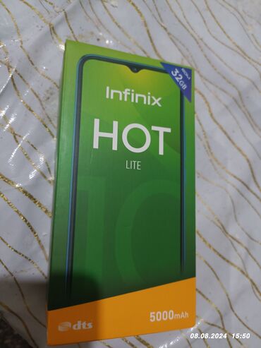 телефон infinix: Infinix Hot 10 Lite, Новый, 32 ГБ, цвет - Черный, 1 SIM