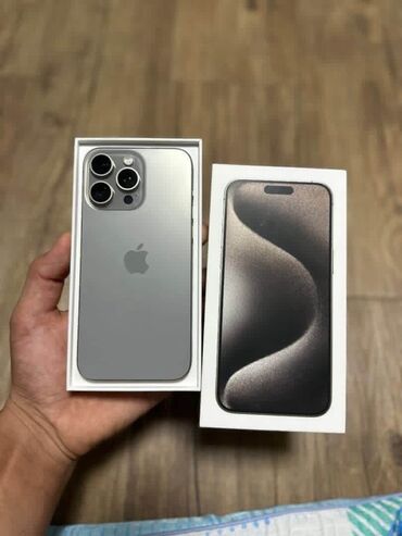 айфон масло: IPhone 15 Pro Max, Колдонулган, 256 ГБ, Natural Titanium, Куту, 99 %