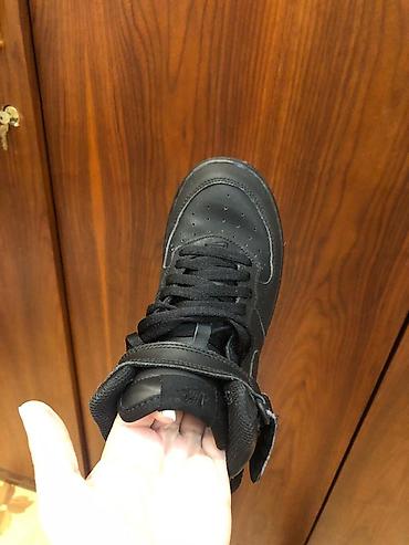 nike hyperko: Original Nike qara rəngli uşaq/yeniyetmə idman ayaqqabısı (high-top) — 9
